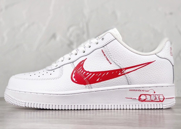 Force 1 Low Sketch Pack White Red CW7581-103
